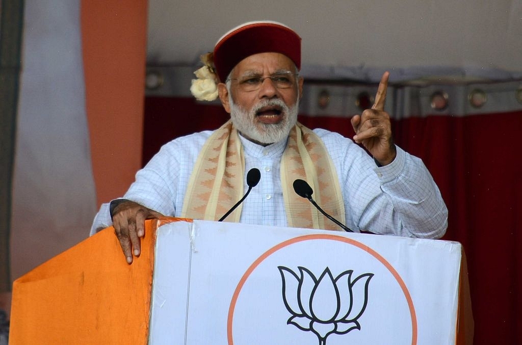 Prime Minister Narendra Modi addresses a BJP rally in Bilaspur, Chhattisgarh.&nbsp; (Deepak Sansta/Hindustan Times via GettyImages)&nbsp;